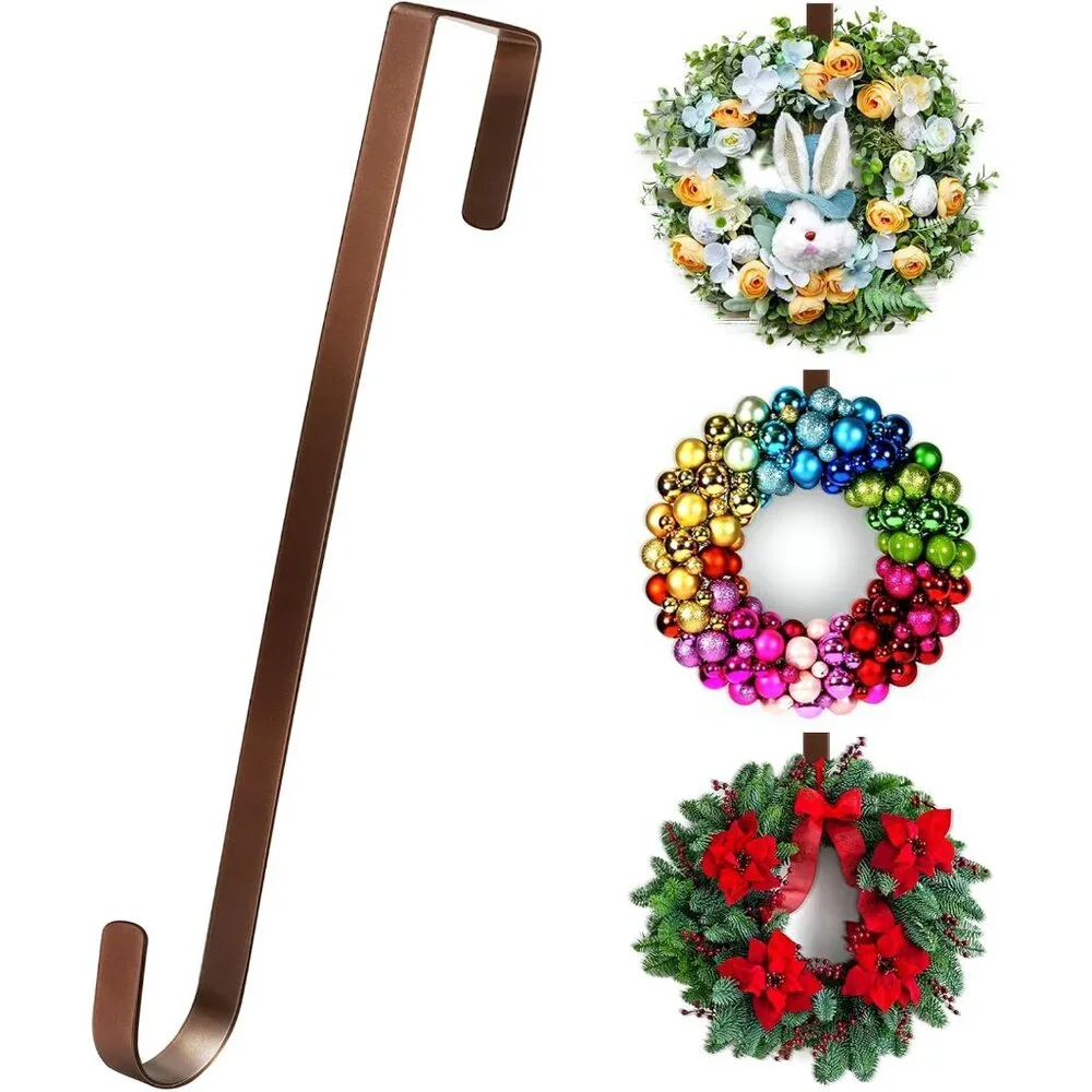 Space-Saving 12-Inch Wreath Hanger - Sturdy Hooks for Seasonal Decorations